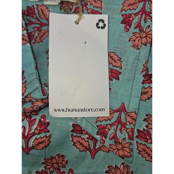 Deepti S.C. Mens Turquoise Floral Print Shirt XL NWT NEW - Picture 8 of 9